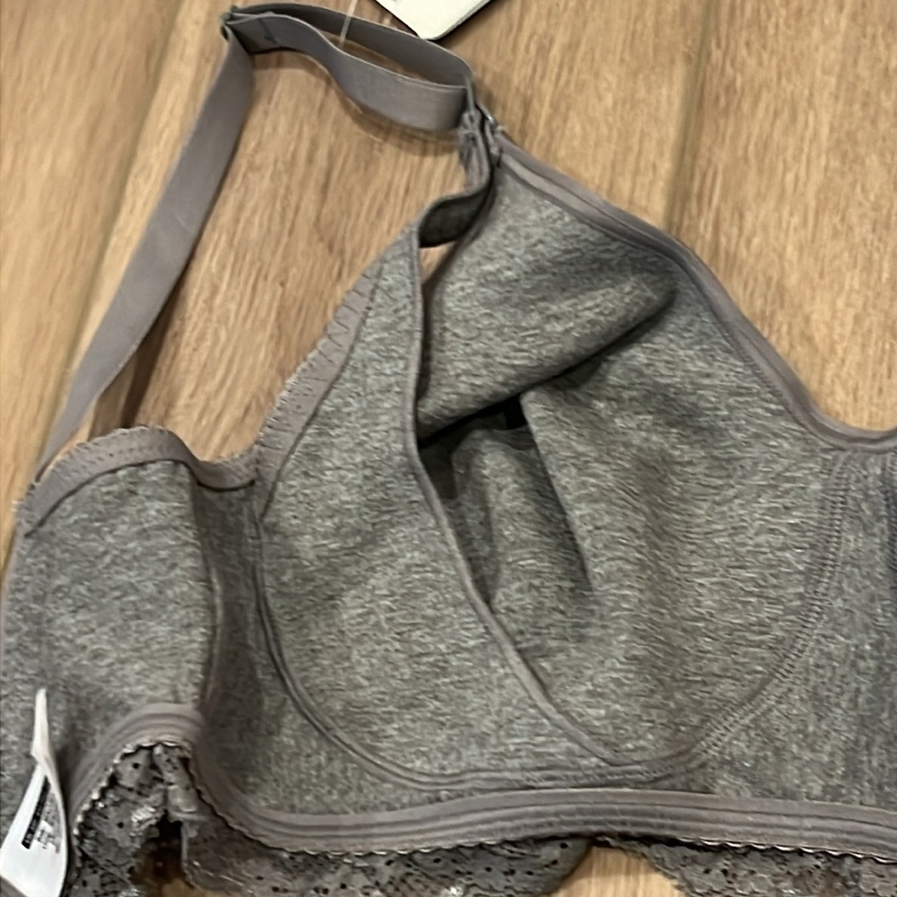 Gray Women's Wireless Nursing Bra/Bralette - Picture 9 of 11